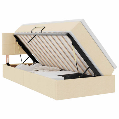 Letto con contenitore e materasso Crema 90 x 190 cm