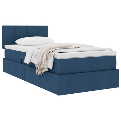 Letto con contenitore e materasso con materasso Blu 90 x 200 cm