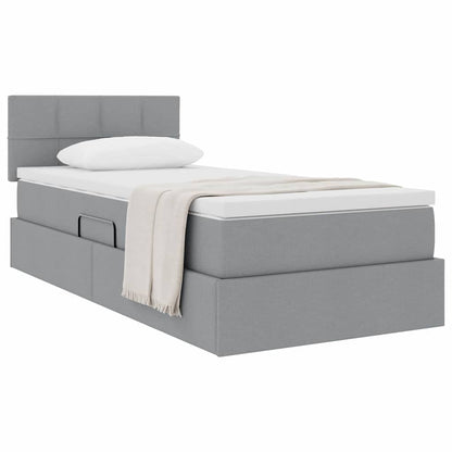 Letto con contenitore e materasso Grigio chiaro 100 x 200 cm