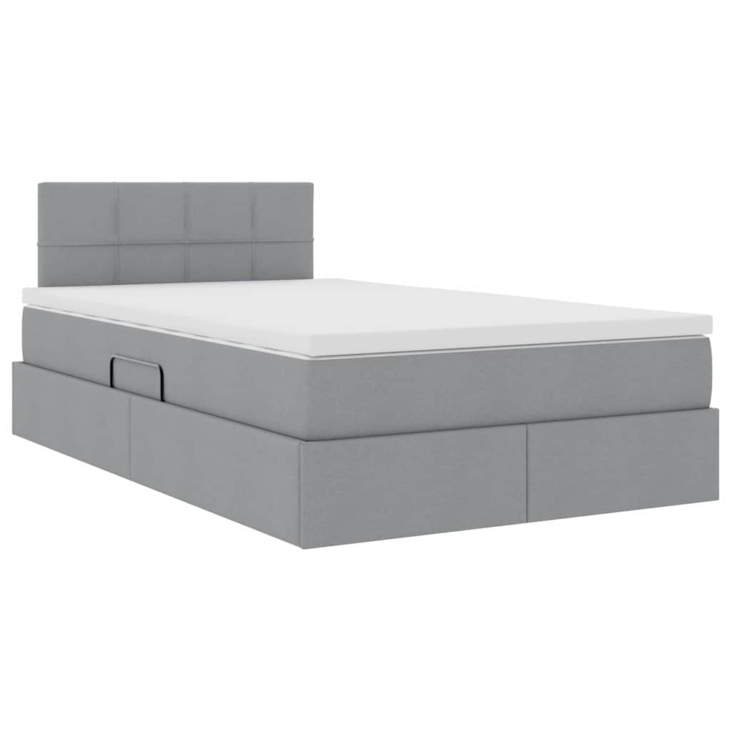 Letto con contenitore e materasso Grigio chiaro 120 x 190 cm