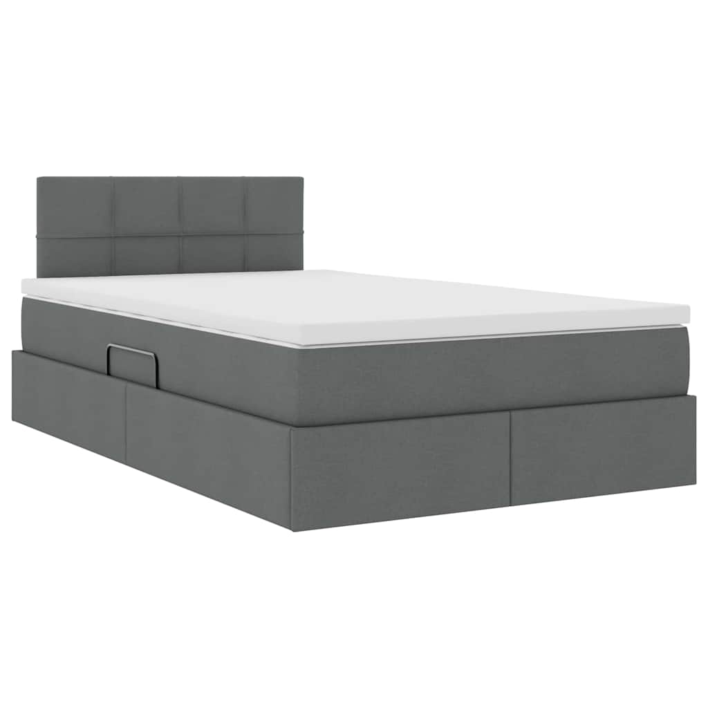 Letto con contenitore e materasso Grigio scuro 120 x 190 cm