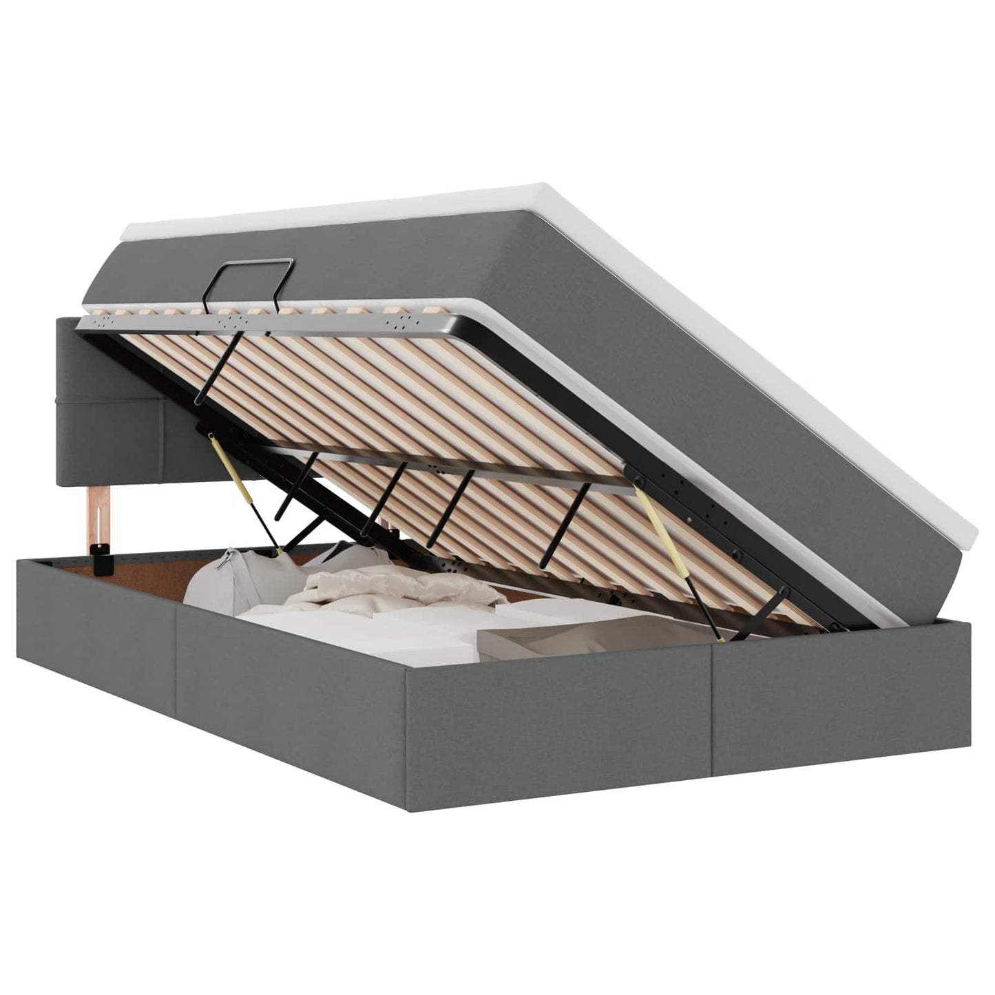 Letto con contenitore e materasso Grigio scuro 120 x 200 cm