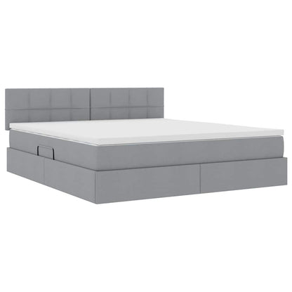 Letto con contenitore e materasso Grigio chiaro 180 x 200 cm
