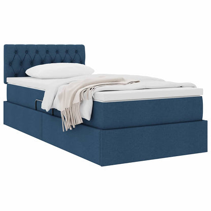 Letto con contenitore e materasso con materasso Blu 90 x 190 cm