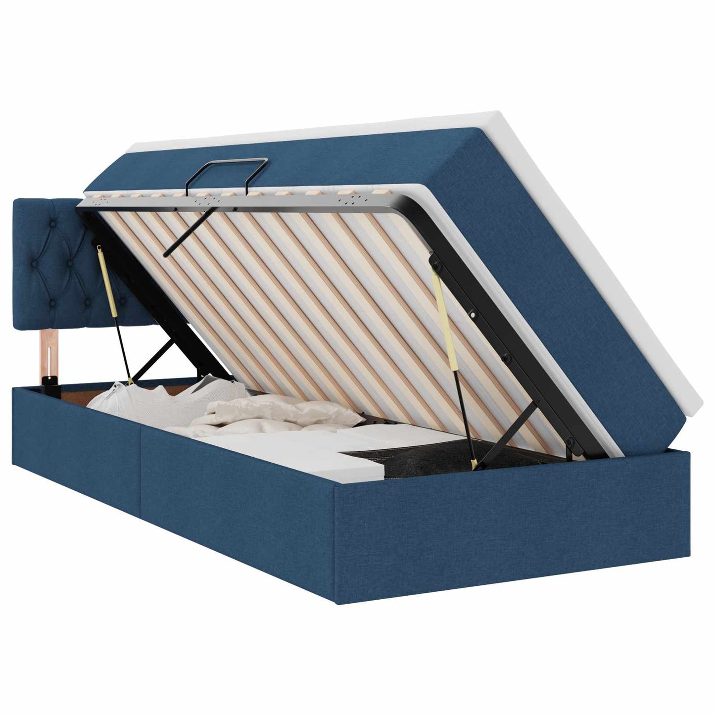 Letto con contenitore e materasso con materasso Blu 90 x 200 cm