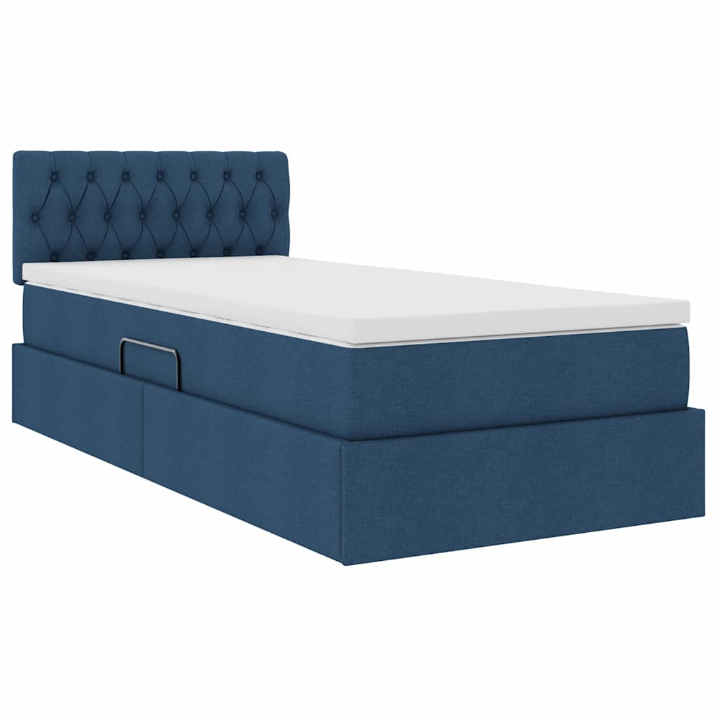 Letto con contenitore e materasso con materasso Blu 90 x 200 cm