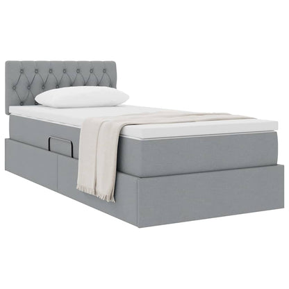 Letto con contenitore e materasso Grigio chiaro 100 x 200 cm
