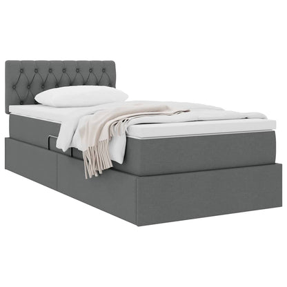 Letto con contenitore e materasso Grigio scuro 100 x 200 cm
