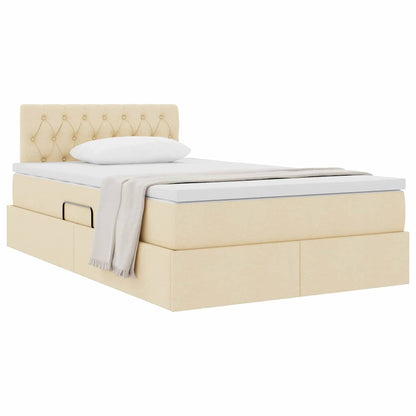 Letto con contenitore e materasso Crema 120 x 190 cm
