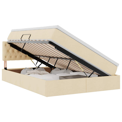 Letto con contenitore e materasso Crema 140 x 190 cm