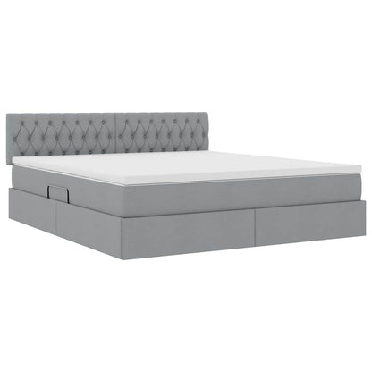 Letto con contenitore e materasso Grigio chiaro 160 x 200 cm