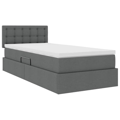 Letto con contenitore e materasso Grigio scuro 100 x 200 cm