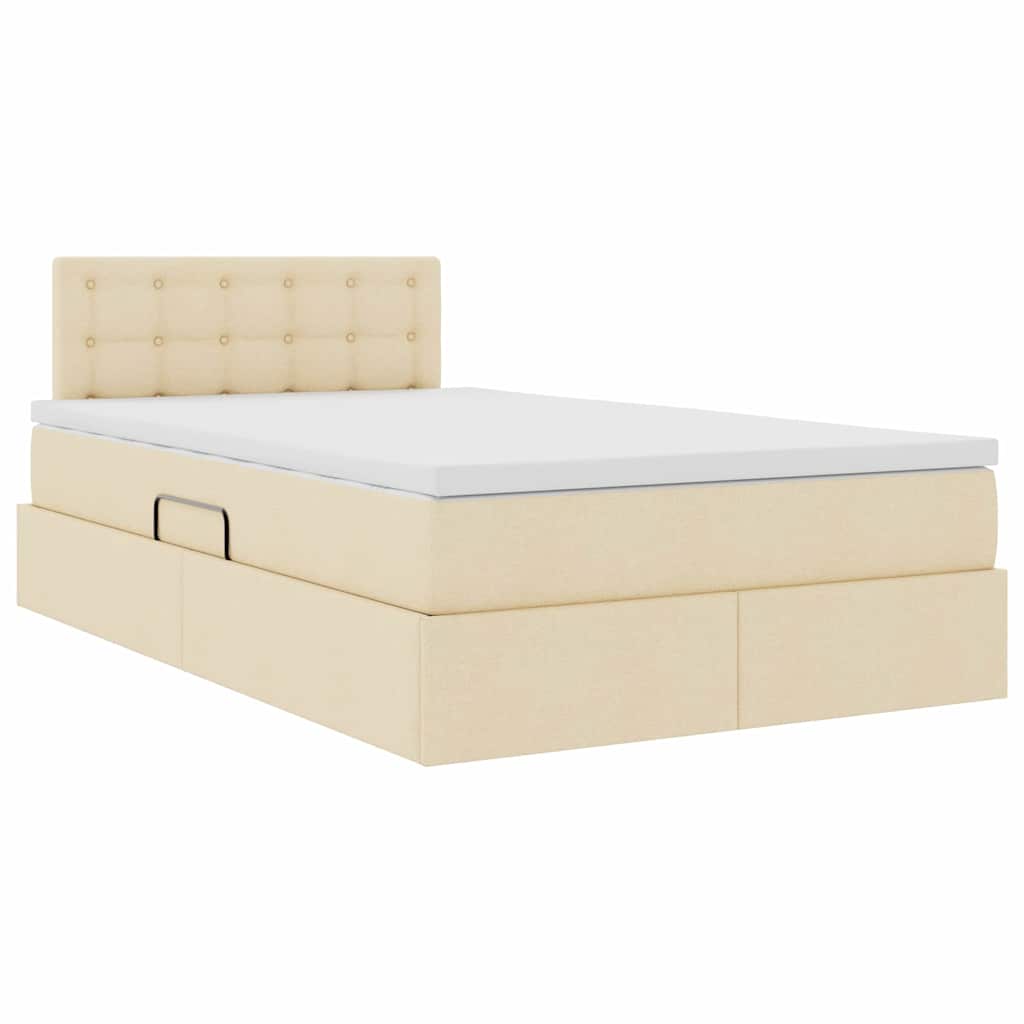 Letto con contenitore e materasso Crema 120 x 190 cm