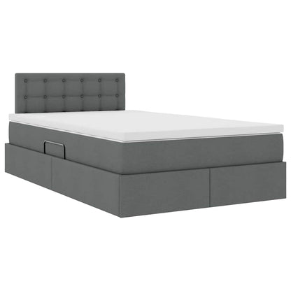 Letto con contenitore e materasso Grigio scuro 120 x 200 cm