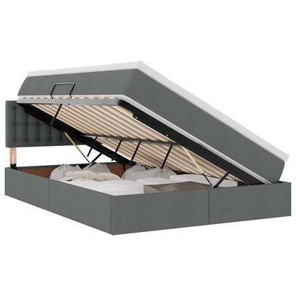 Letto con contenitore e materasso Grigio scuro 140 x 190 cm