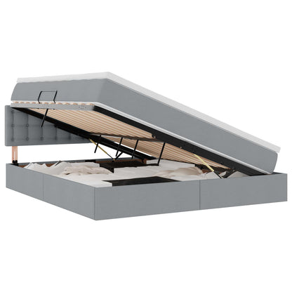 Letto con contenitore e materasso Grigio chiaro 160 x 200 cm