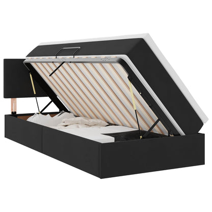 Letto con Contenitore con materasso Nero 90 x 200 cm Velluto
