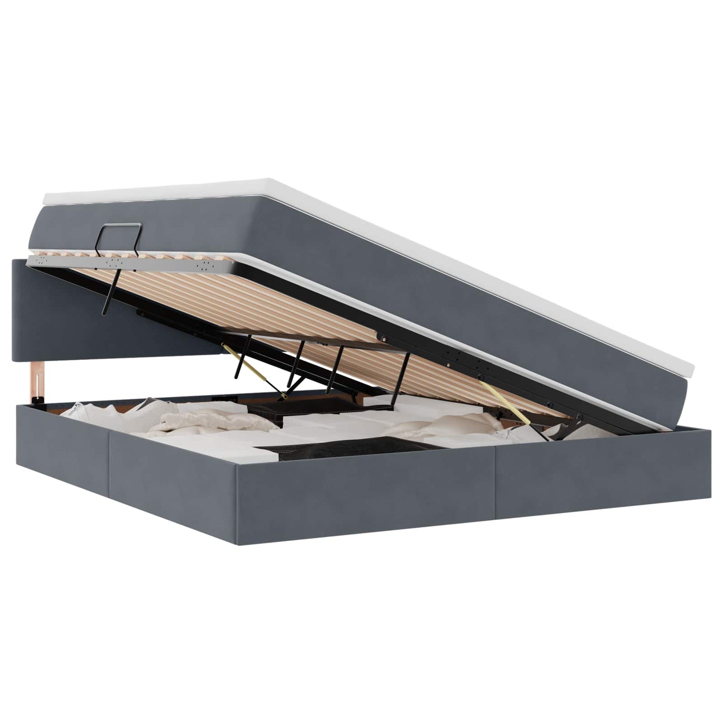 Letto con Contenitore Grigio scuro 180 x 200 cm Velluto