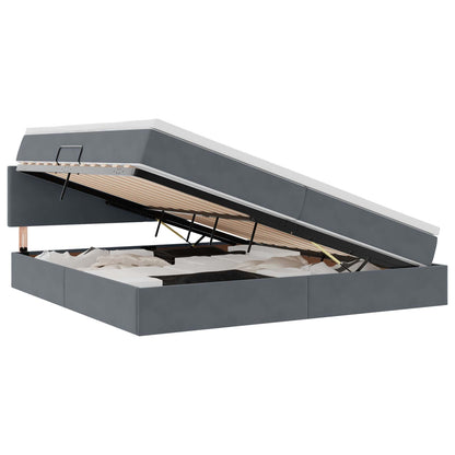 Letto con Contenitore Grigio scuro 200 x 200 cm Velluto