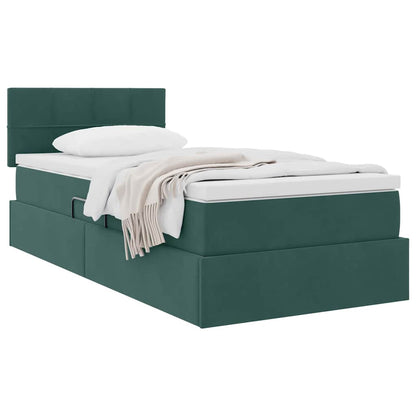 Letto con Contenitore Verde Scuro 90 x 200 cm Velluto