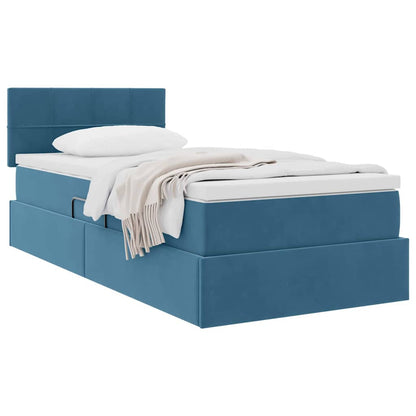 Letto con Contenitore Blu Scuro 90 x 200 cm Velluto