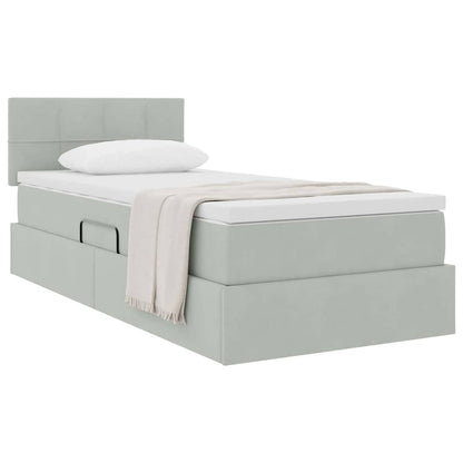 Letto con Contenitore Grigio chiaro 100 x 200 cm Velluto
