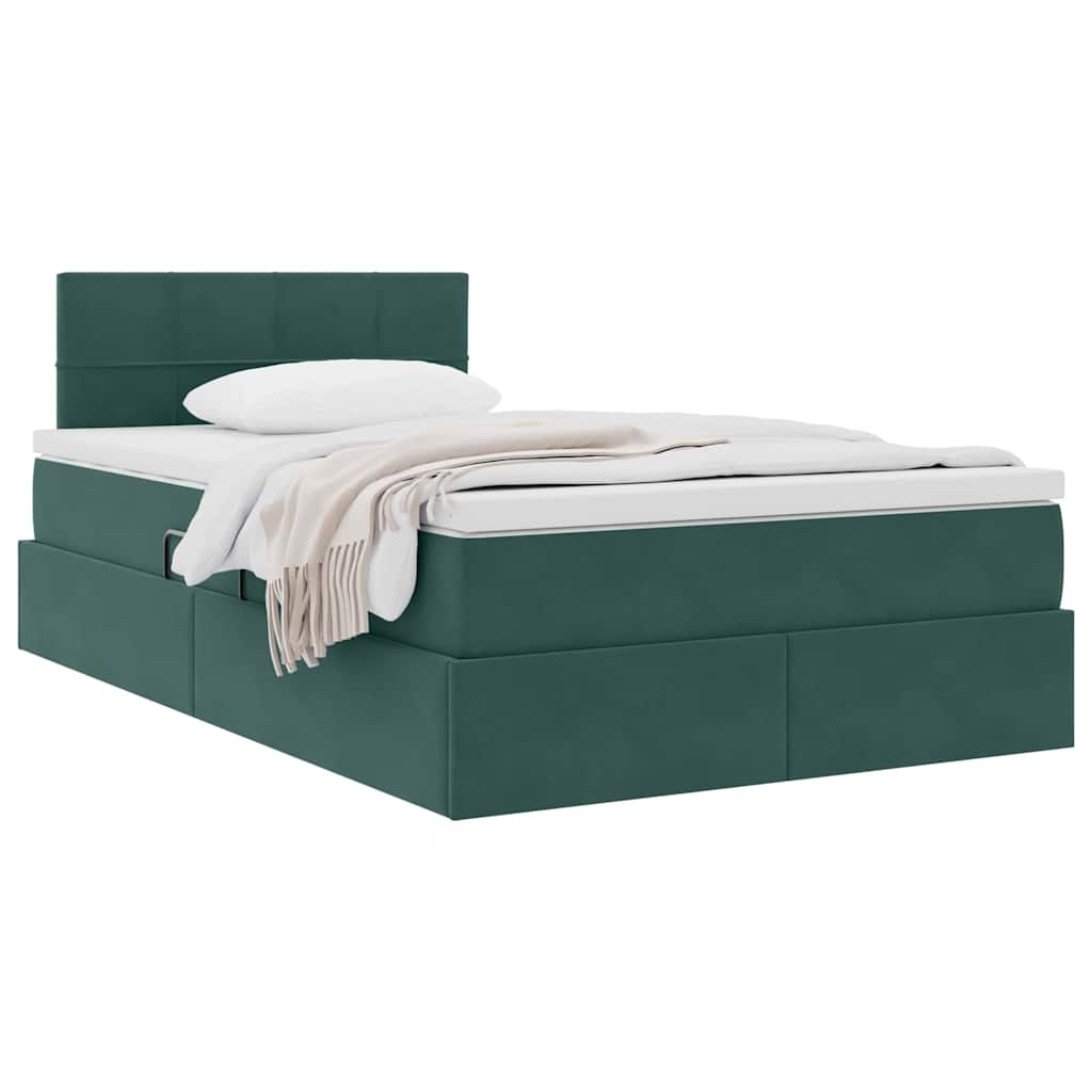 Letto con Contenitore Verde Scuro 120 x 190 cm Velluto