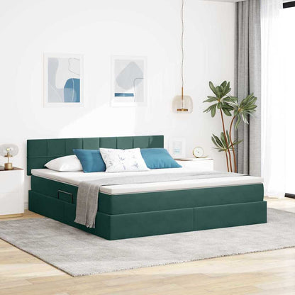 Letto con Contenitore Verde Scuro 180 x 200 cm Velluto