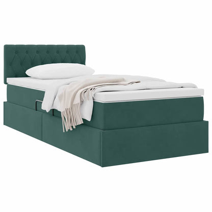 Letto con Contenitore Verde Scuro 90 x 200 cm Velluto