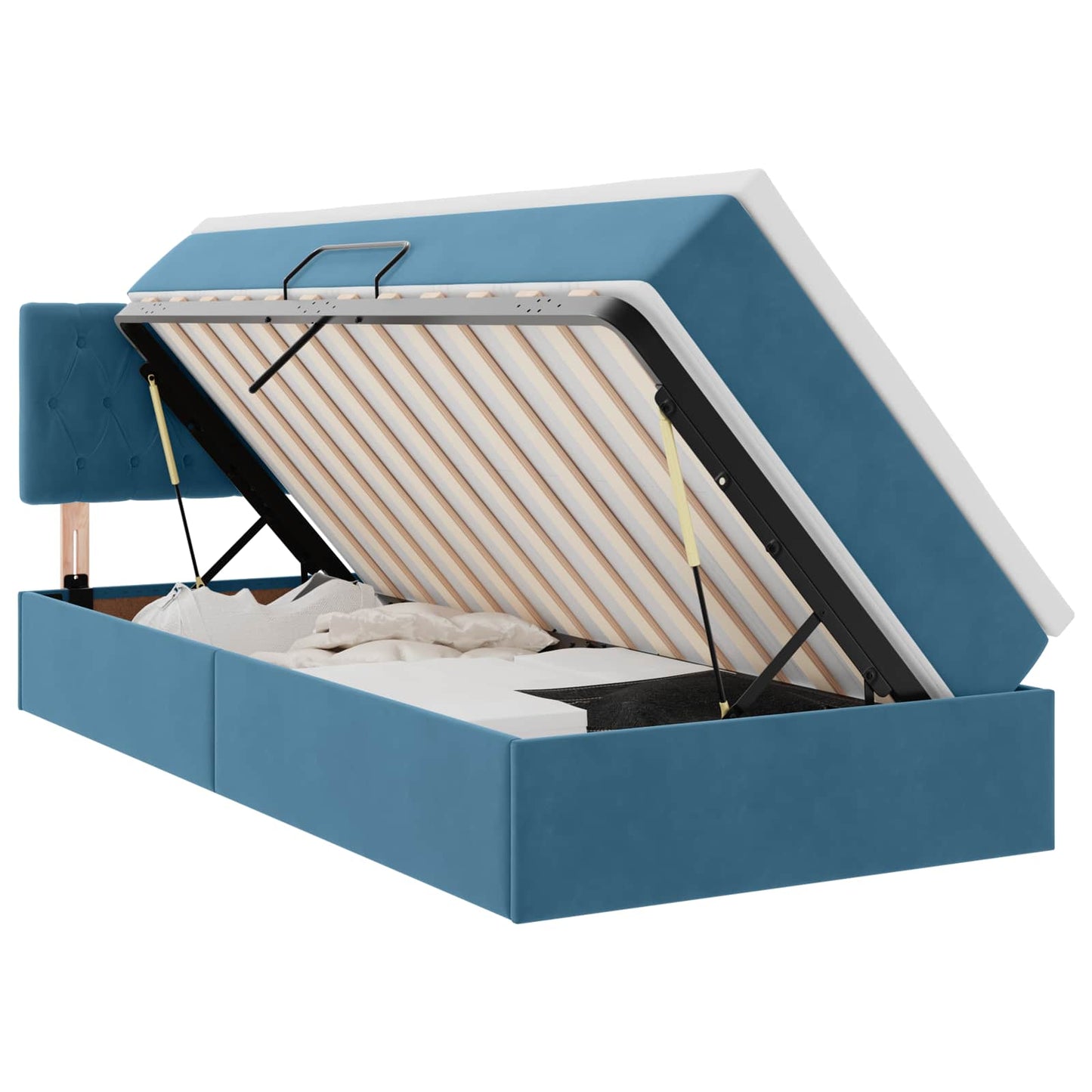 Letto con Contenitore Blu Scuro 90 x 200 cm Velluto