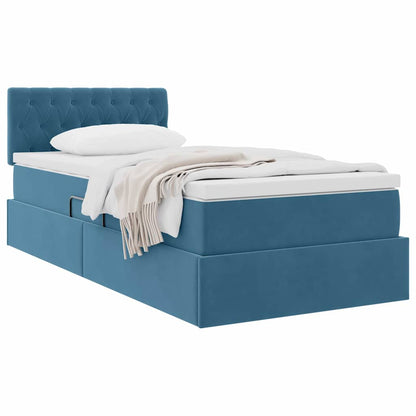 Letto con Contenitore Blu Scuro 90 x 200 cm Velluto