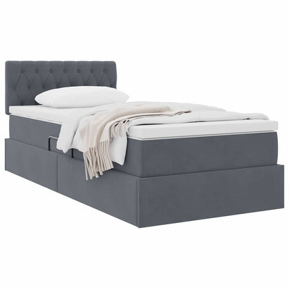 Letto con Contenitore Grigio scuro 100 x 200 cm Velluto