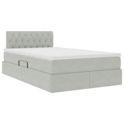 Letto con Contenitore Grigio chiaro 120 x 200 cm Velluto