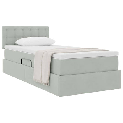 Letto con Contenitore Grigio chiaro 100 x 200 cm Velluto