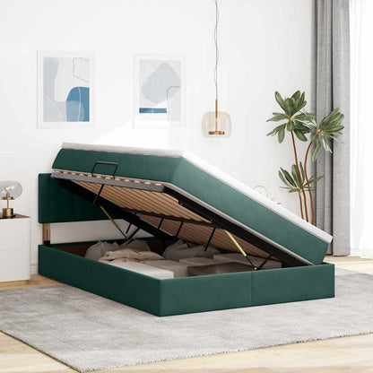 Letto con Contenitore Verde Scuro 140 x 190 cm Velluto