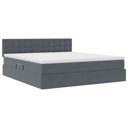 Letto con Contenitore Grigio scuro 160 x 200 cm Velluto