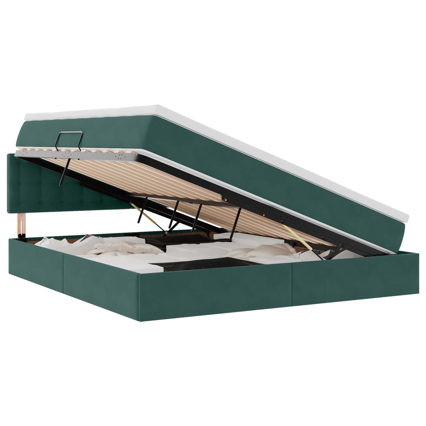 Letto con Contenitore Verde Scuro 160 x 200 cm Velluto