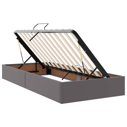 Letto con Contenitore Grigio 180 x 200 cm Pelle Sintetica