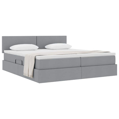 Letto con Contenitore con materasso Grigio chiaro 180 x 200 cm