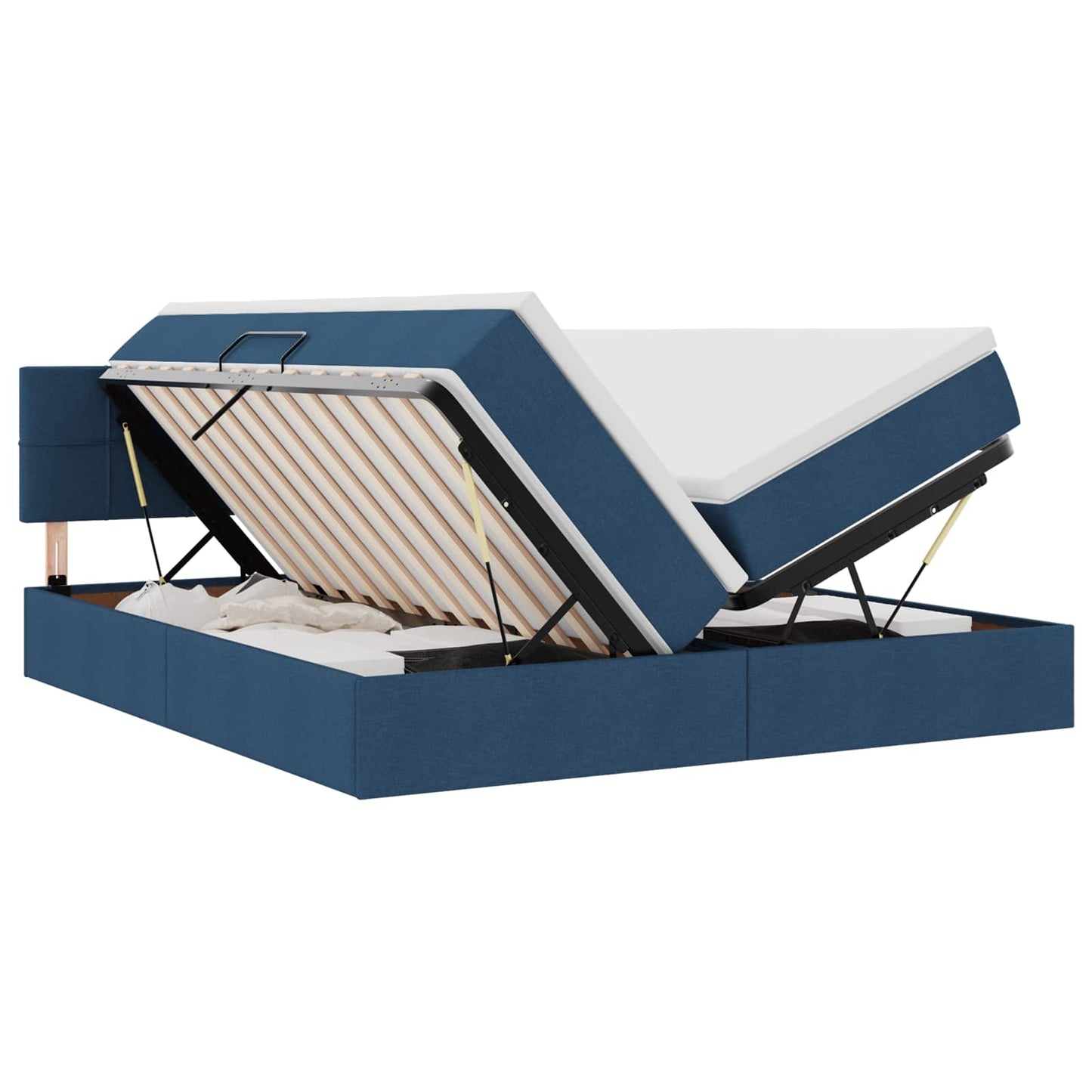 Letto con Contenitore Blu 200 x 200 cm Pelle Sintetica