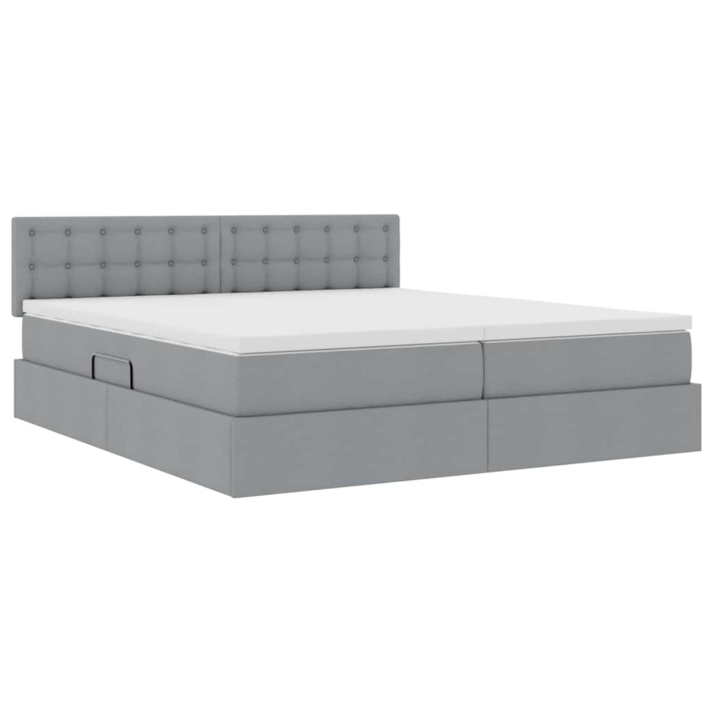 Letto con Contenitore con materasso Grigio chiaro 180 x 200 cm
