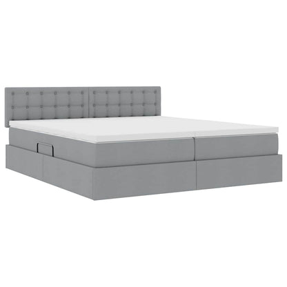 Letto con Contenitore con materasso Grigio chiaro 180 x 200 cm