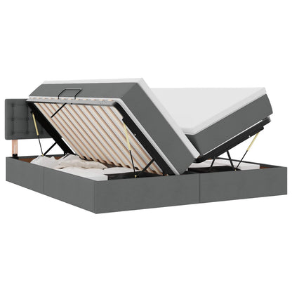 Letto con Contenitore Grigio scuro 180 x 200 cm Pelle Sintetica