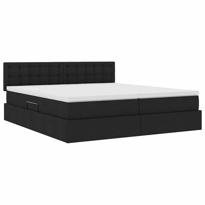 Letto con Contenitore Nero 180 x 200 cm Pelle sintetica