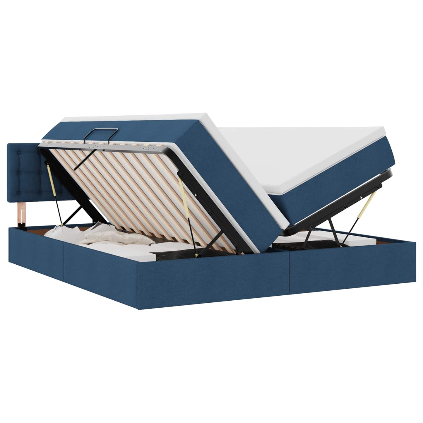 Letto con Contenitore Blu 200 x 200 cm Pelle Sintetica