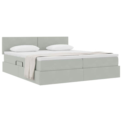 Letto con Contenitore con materasso Grigio chiaro 100 x 200 cm