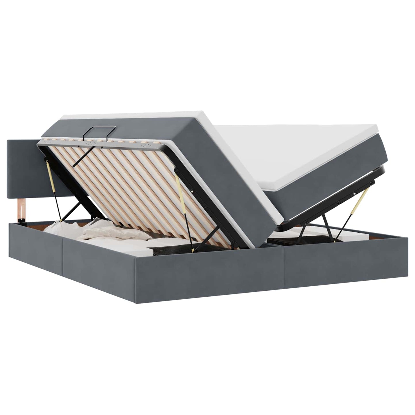 Letto con Contenitore con materasso Grigio scuro 100 x 200 cm
