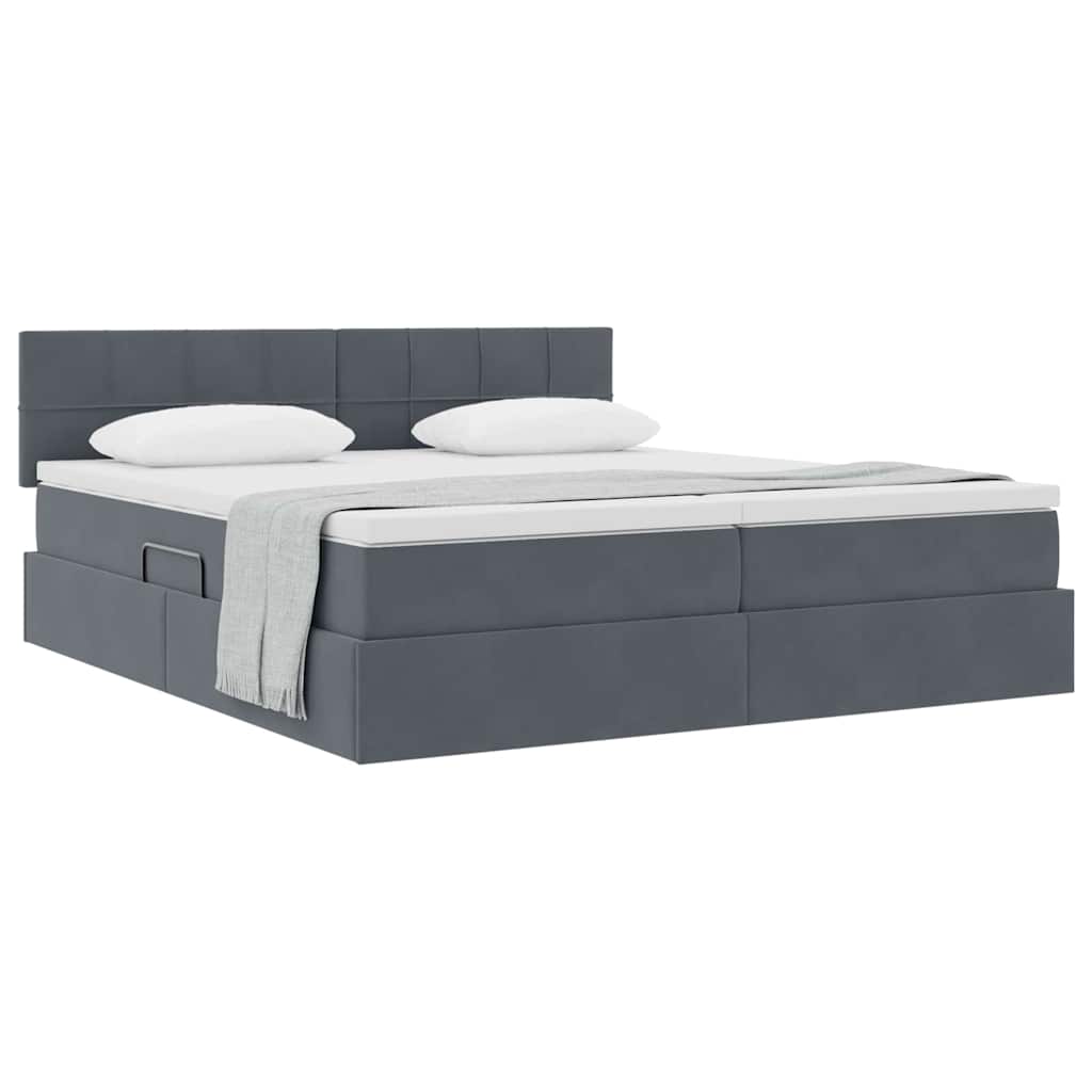 Letto con Contenitore con materasso Grigio scuro 90 x 200 cm