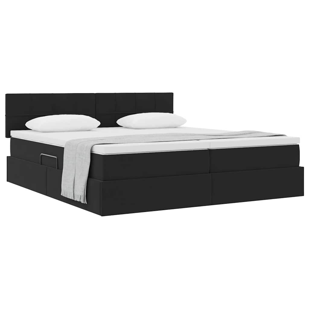 Letto con Contenitore con materasso Nero 90 x 200 cm
