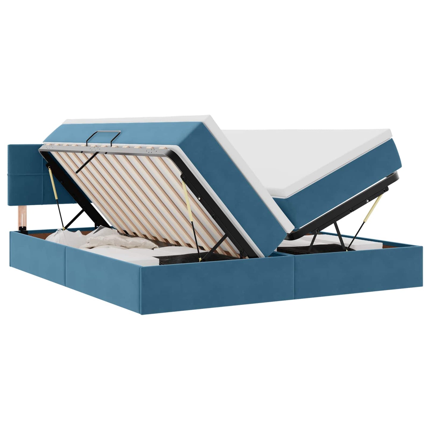 Letto con Contenitore con materasso Blu Scuro 90 x 200 cm